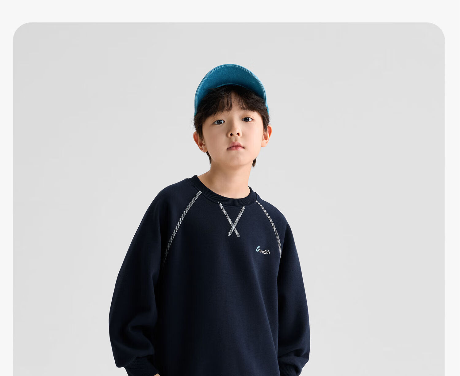Zuo Xi Kids Boys Sweatshirt 2026 New Spring Children's Letter Graffiti Sports Top Light Gray 165 33